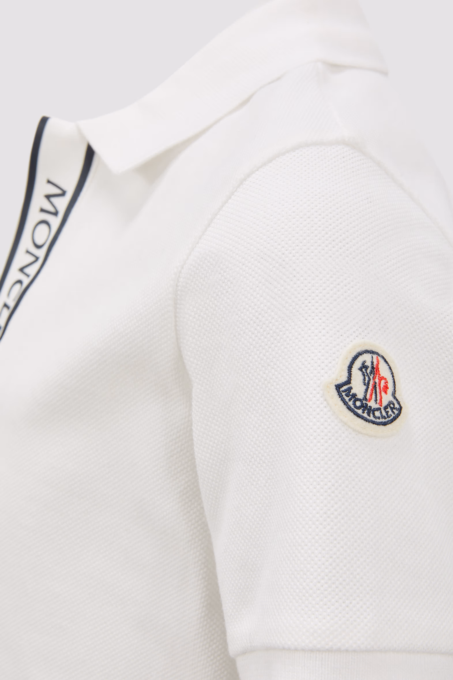 Logo-Trimmed Cotton Piquet Polo Shirt Boy White Moncler 4